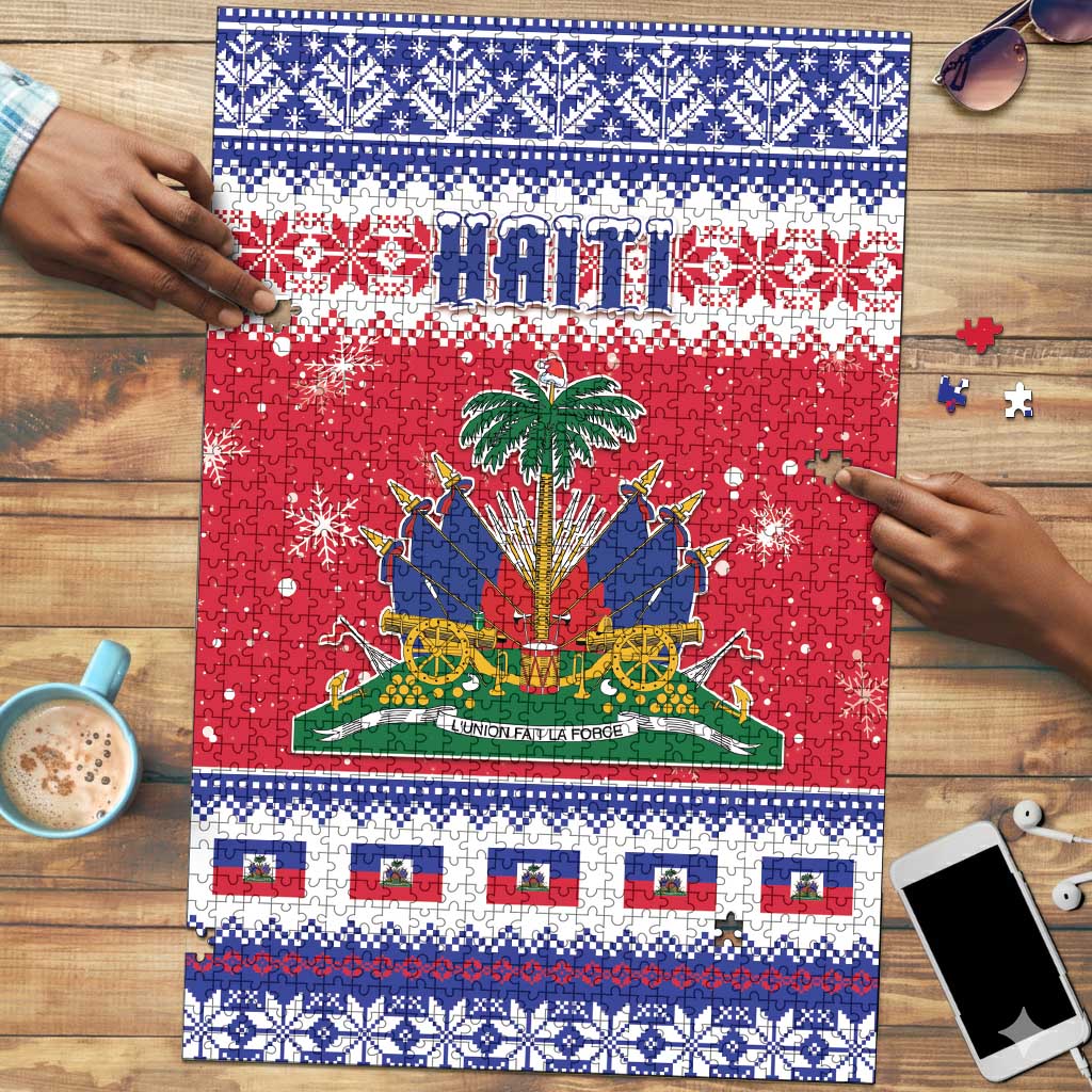 Afro Haiti Christmas Puzzle Coat Of Arms Jwaye Nwel