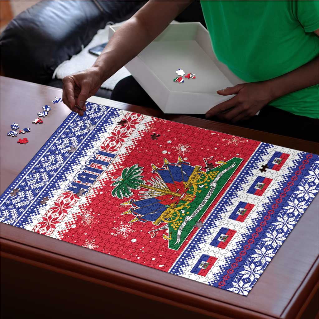 Afro Haiti Christmas Puzzle Coat Of Arms Jwaye Nwel