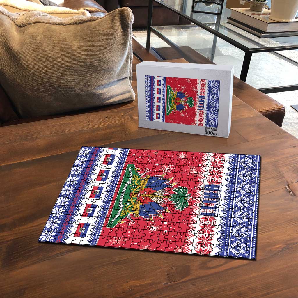 Afro Haiti Christmas Puzzle Coat Of Arms Jwaye Nwel