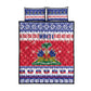 Afro Haiti Christmas Quilt Bed Set Coat Of Arms Jwaye Nwel - African Pride