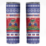 Afro Haiti Christmas Skinny Tumbler Coat Of Arms Jwaye Nwel - African Pride