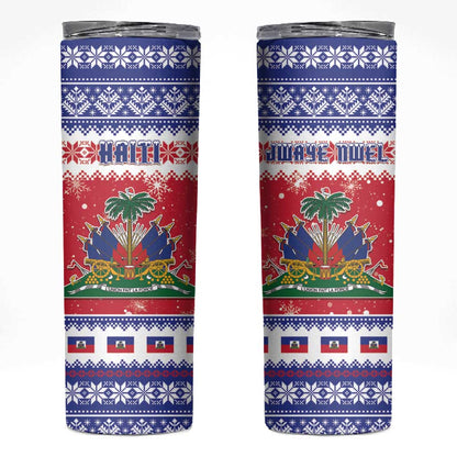 Afro Haiti Christmas Skinny Tumbler Coat Of Arms Jwaye Nwel - African Pride