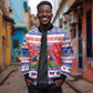 Afro Haiti Christmas Sleeve Zip Bomber Jacket Coat Of Arms Jwaye Nwel - African Pride