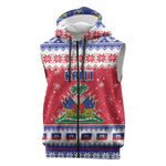 Afro Haiti Christmas Sleeveless Zip Hoodie Coat Of Arms Jwaye Nwel - African Pride
