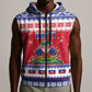 Afro Haiti Christmas Sleeveless Zip Hoodie Coat Of Arms Jwaye Nwel - African Pride