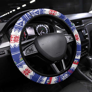 Afro Haiti Christmas Steering Wheel Cover Coat Of Arms Jwaye Nwel - African Pride