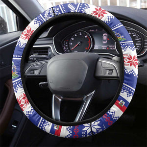 Afro Haiti Christmas Steering Wheel Cover Coat Of Arms Jwaye Nwel - African Pride