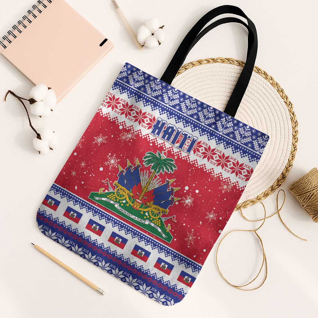 Afro Haiti Christmas Tote Bag Coat Of Arms Jwaye Nwel