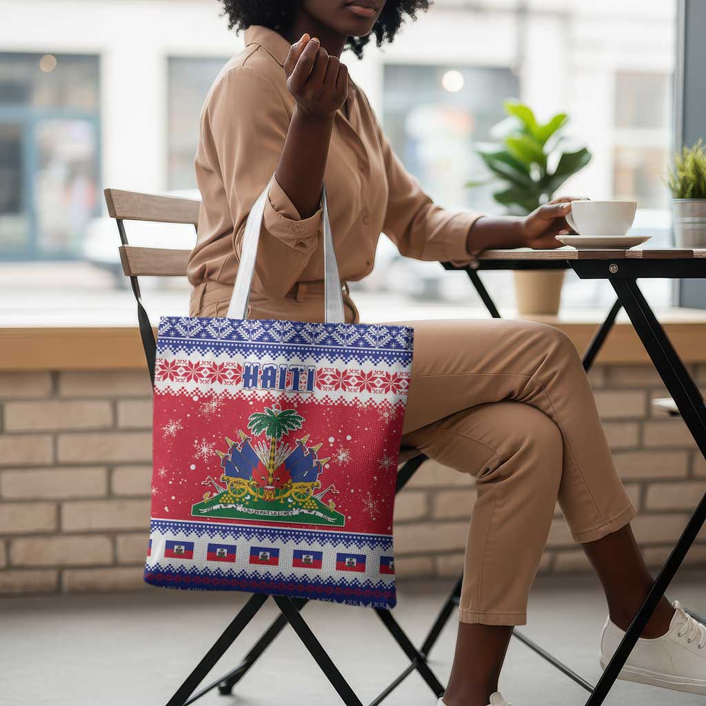 Afro Haiti Christmas Tote Bag Coat Of Arms Jwaye Nwel
