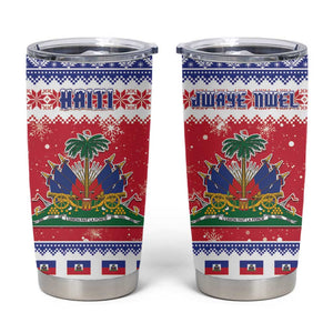 Afro Haiti Christmas Tumbler Cup Coat Of Arms Jwaye Nwel - African Pride
