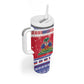 Afro Haiti Christmas Tumbler With Handle Coat Of Arms Jwaye Nwel - African Pride