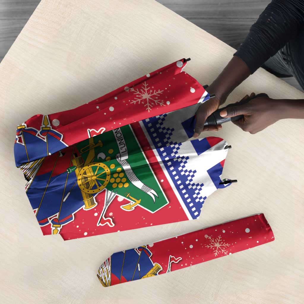 Afro Haiti Christmas Umbrella Coat Of Arms Jwaye Nwel