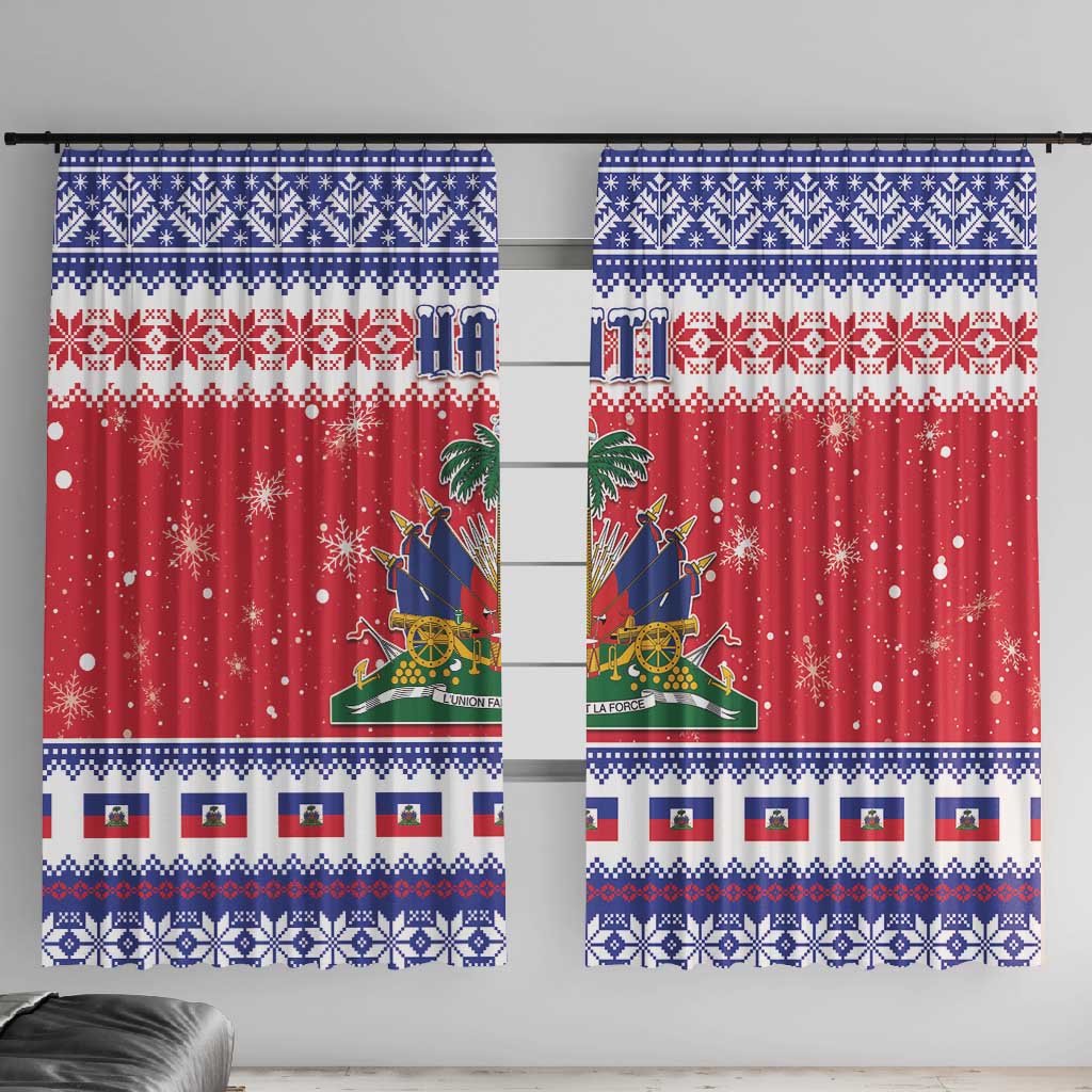 Afro Haiti Christmas Window Curtain Coat Of Arms Jwaye Nwel - African Pride