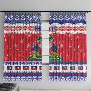 Afro Haiti Christmas Window Curtain Coat Of Arms Jwaye Nwel - African Pride