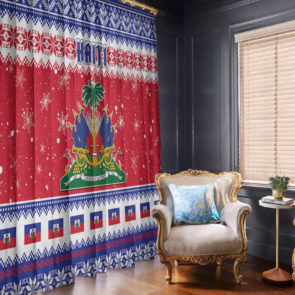 Afro Haiti Christmas Window Curtain Coat Of Arms Jwaye Nwel - African Pride