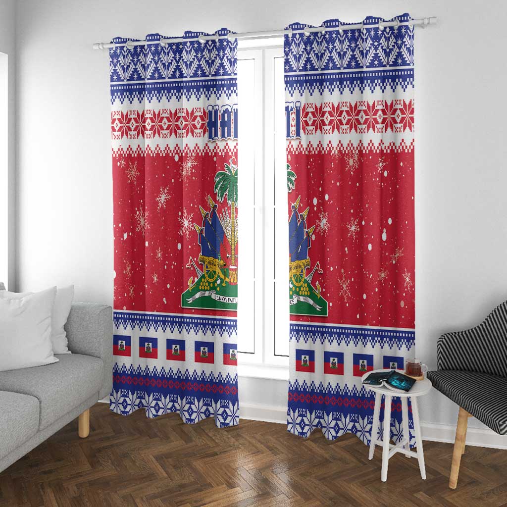 Afro Haiti Christmas Window Curtain Coat Of Arms Jwaye Nwel - African Pride