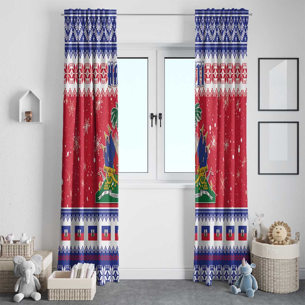 Afro Haiti Christmas Window Curtain Coat Of Arms Jwaye Nwel - African Pride