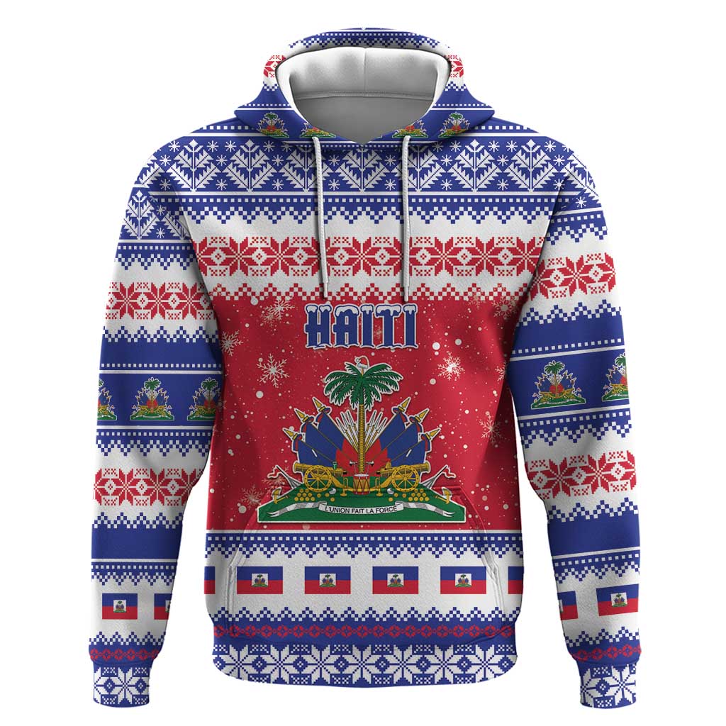 Afro Haiti Christmas Zip Hoodie Coat Of Arms Jwaye Nwel - African Pride