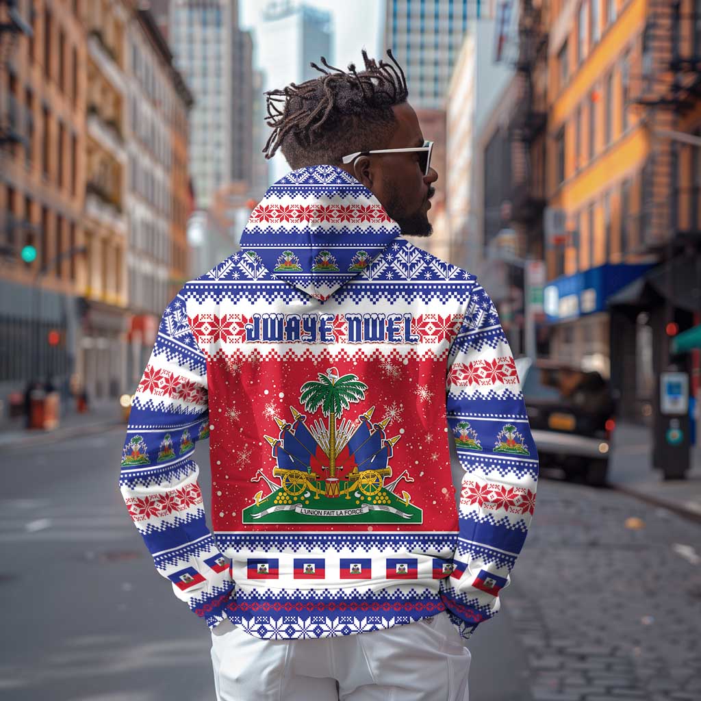 Afro Haiti Christmas Zip Hoodie Coat Of Arms Jwaye Nwel - African Pride