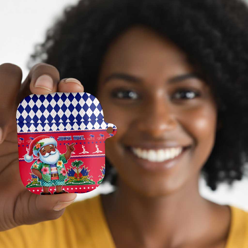 Afro Haiti Christmas AirPods Case Haitian Santa Jwaye Nwel