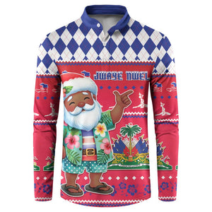 Afro Haiti Christmas Button Sweatshirt Haitian Santa Jwaye Nwel