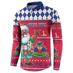 Afro Haiti Christmas Button Sweatshirt Haitian Santa Jwaye Nwel