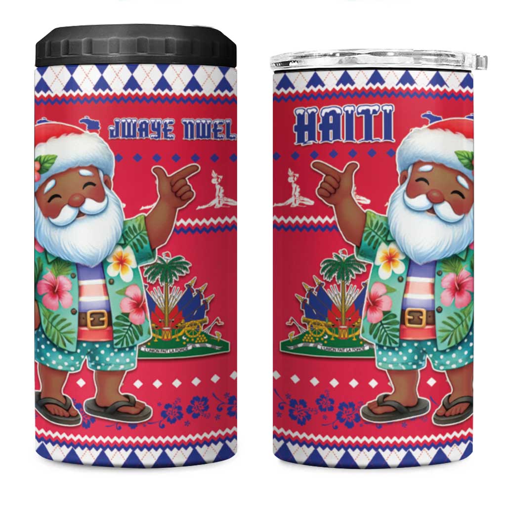 Afro Haiti Christmas 4 in 1 Can Cooler Tumbler Haitian Santa Jwaye Nwel - African Pride
