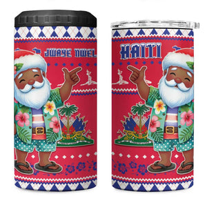 Afro Haiti Christmas 4 in 1 Can Cooler Tumbler Haitian Santa Jwaye Nwel - African Pride