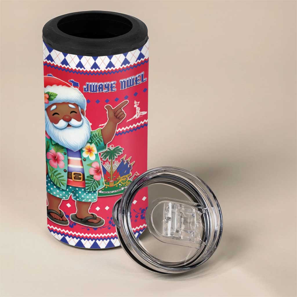Afro Haiti Christmas 4 in 1 Can Cooler Tumbler Haitian Santa Jwaye Nwel - African Pride