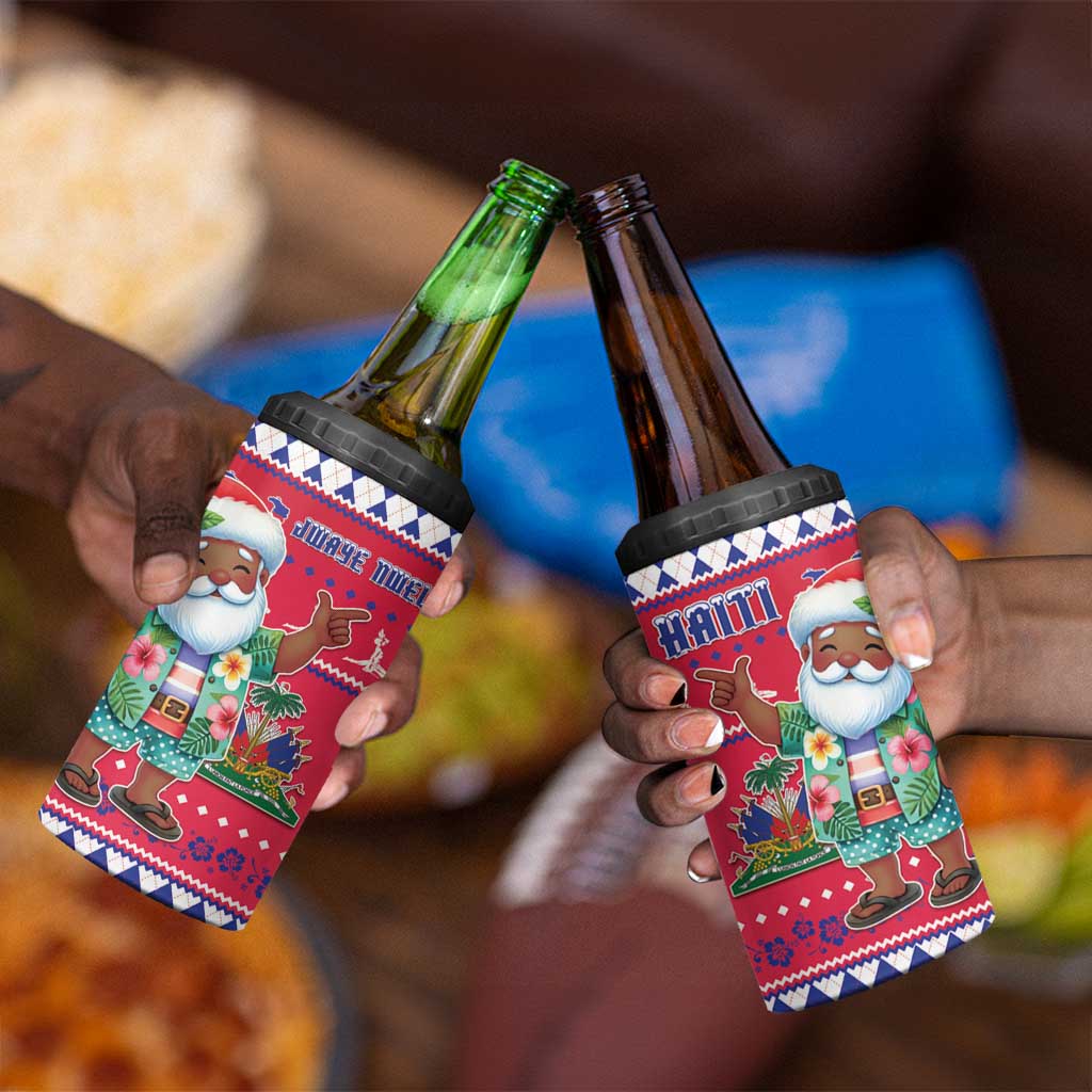 Afro Haiti Christmas 4 in 1 Can Cooler Tumbler Haitian Santa Jwaye Nwel - African Pride