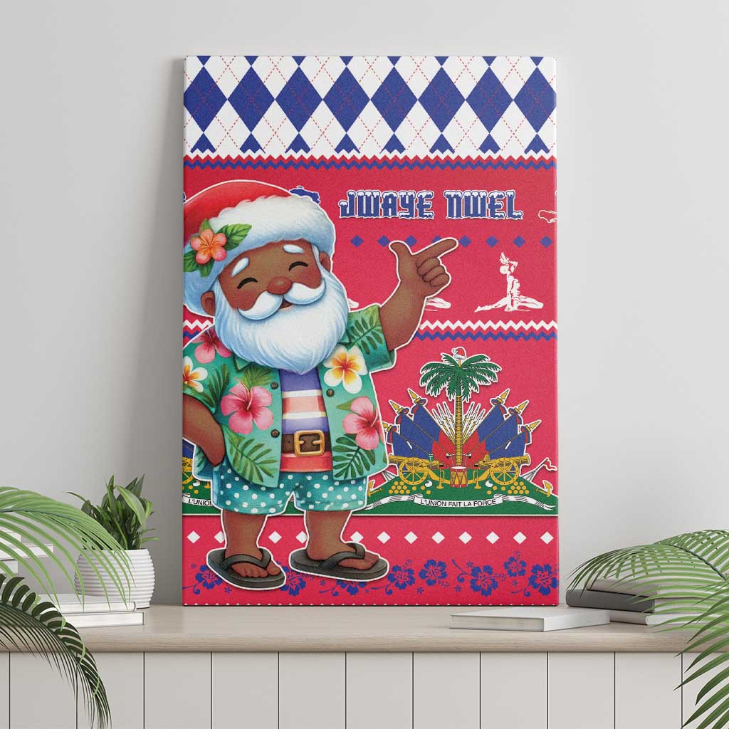 Afro Haiti Christmas Canvas Wall Art Haitian Santa Jwaye Nwel - African Pride