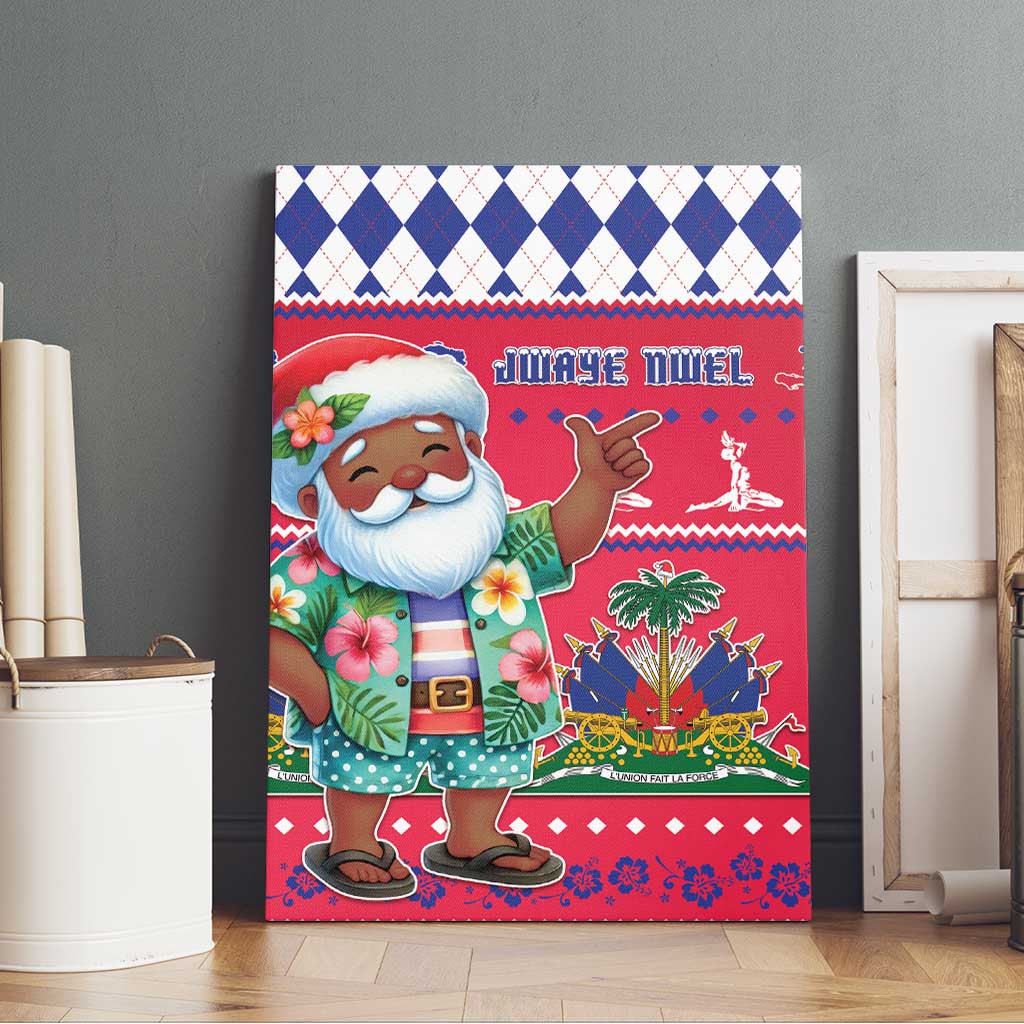 Afro Haiti Christmas Canvas Wall Art Haitian Santa Jwaye Nwel - African Pride