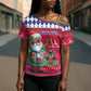 Afro Haiti Christmas Cross Shoulder Shirt Haitian Santa Jwaye Nwel