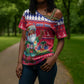 Afro Haiti Christmas Cross Shoulder Shirt Haitian Santa Jwaye Nwel