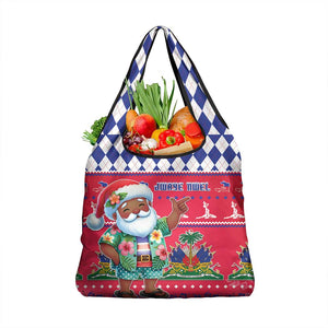 Afro Haiti Christmas Grocery Bag Haitian Santa Jwaye Nwel - African Pride