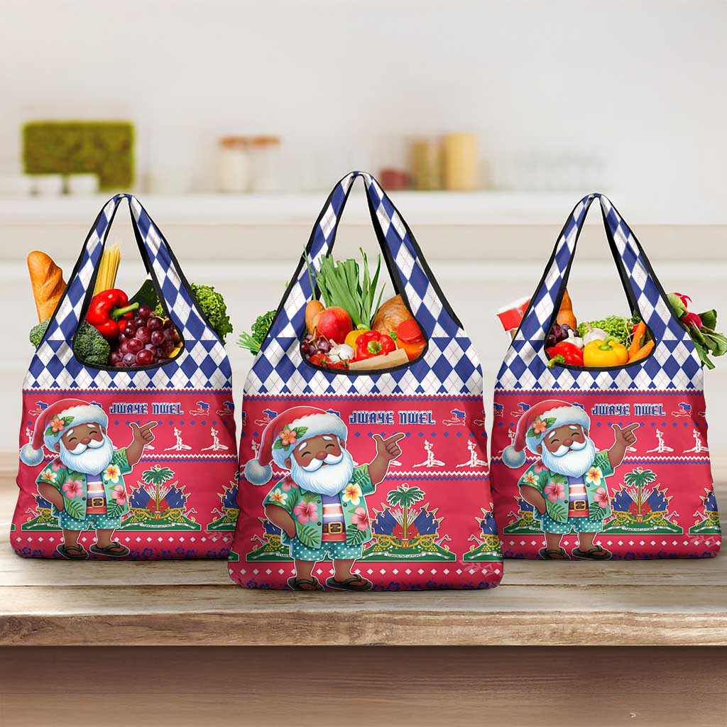 Afro Haiti Christmas Grocery Bag Haitian Santa Jwaye Nwel - African Pride