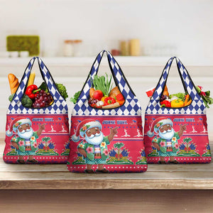 Afro Haiti Christmas Grocery Bag Haitian Santa Jwaye Nwel - African Pride