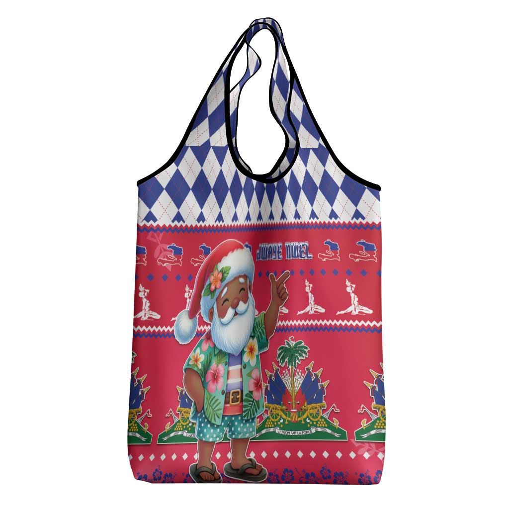 Afro Haiti Christmas Grocery Bag Haitian Santa Jwaye Nwel - African Pride