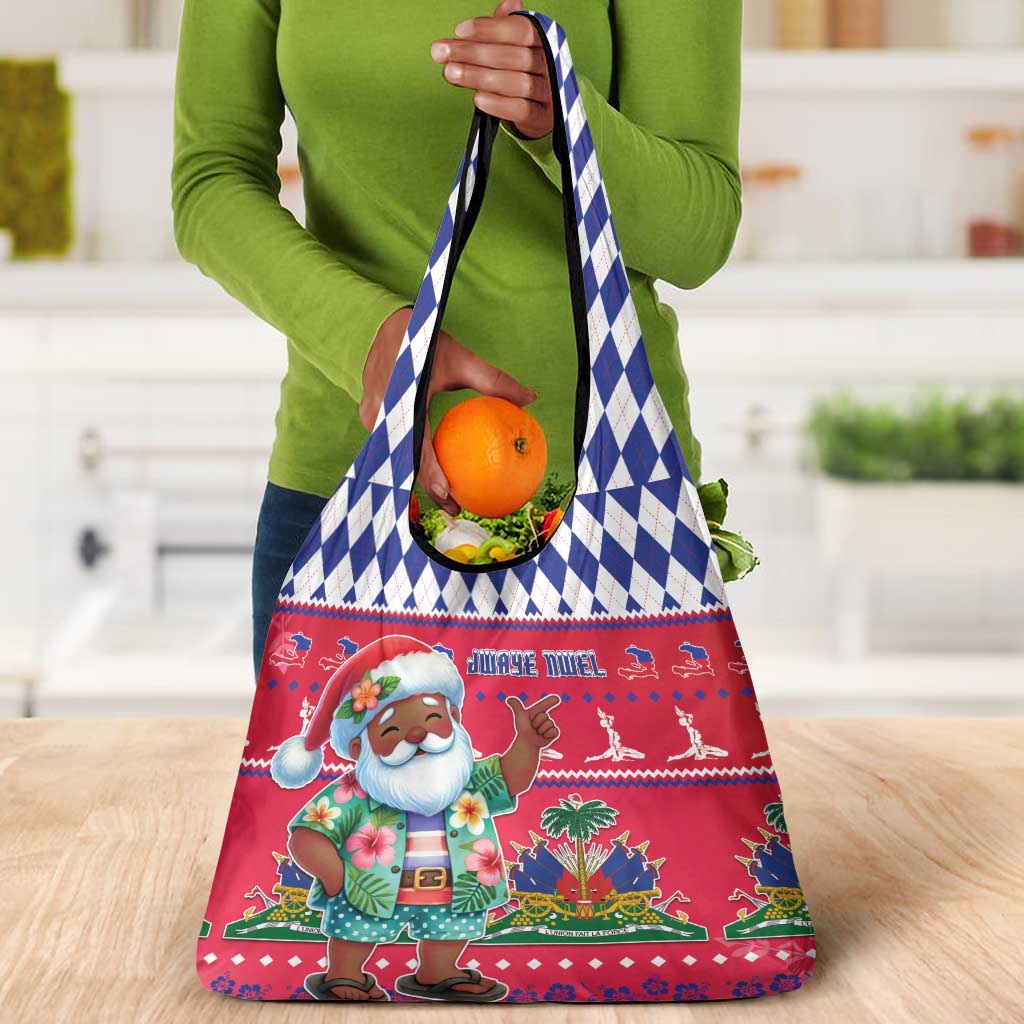 Afro Haiti Christmas Grocery Bag Haitian Santa Jwaye Nwel - African Pride
