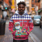 Afro Haiti Christmas Hoodie Haitian Santa Jwaye Nwel - African Pride