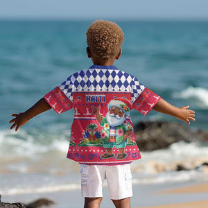 Afro Haiti Christmas Kid Hawaiian Shirt Haitian Santa Jwaye Nwel - African Pride