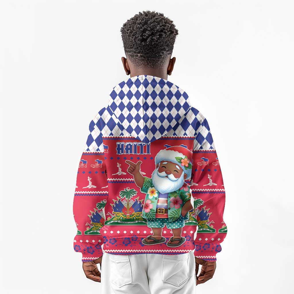 Afro Haiti Christmas Kid Hoodie Haitian Santa Jwaye Nwel - African Pride