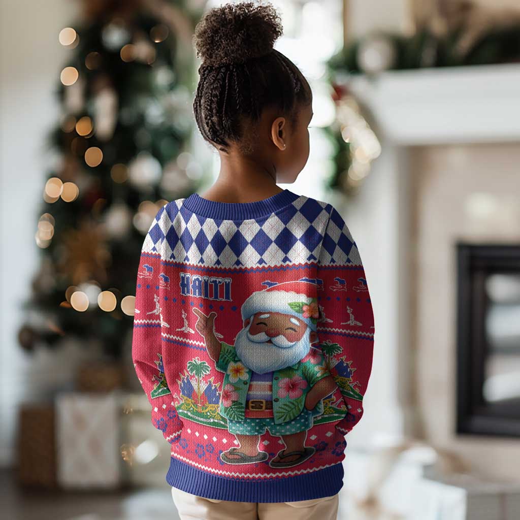 Afro Haiti Christmas Kid Ugly Christmas Sweater Haitian Santa Jwaye Nwel - African Pride