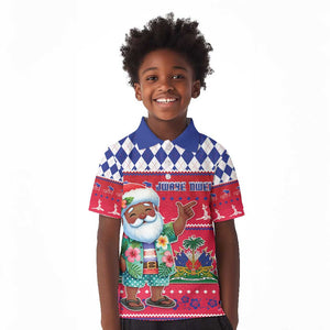 Afro Haiti Christmas Kid Polo Shirt Haitian Santa Jwaye Nwel - African Pride
