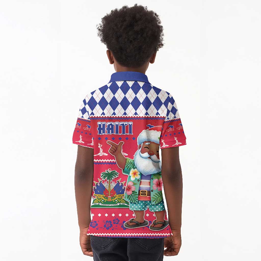 Afro Haiti Christmas Kid Polo Shirt Haitian Santa Jwaye Nwel - African Pride