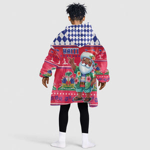 Afro Haiti Christmas Kid Wearable Blanket Hoodie Haitian Santa Jwaye Nwel - African Pride