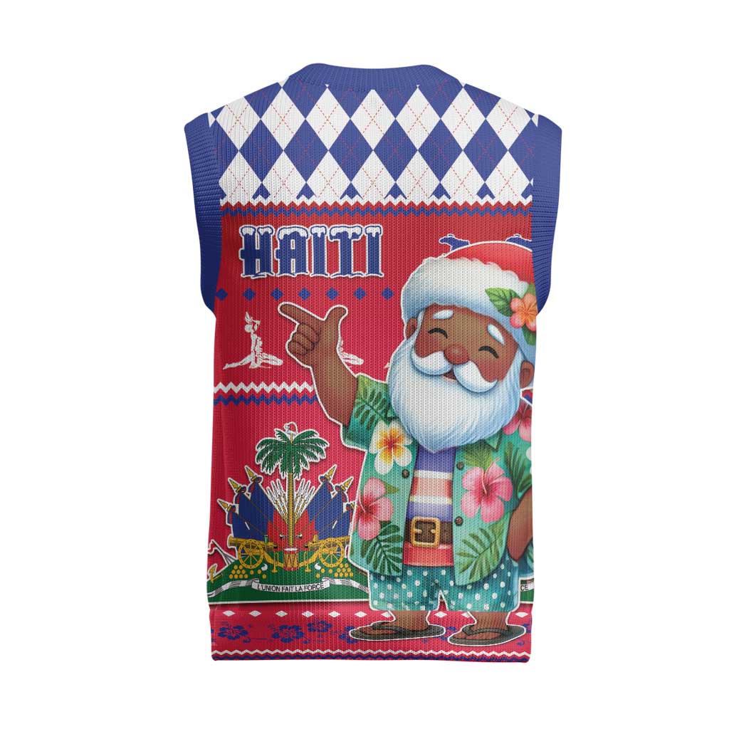 Afro Haiti Christmas Knitted V-Neck Vest Haitian Santa Jwaye Nwel - African Pride