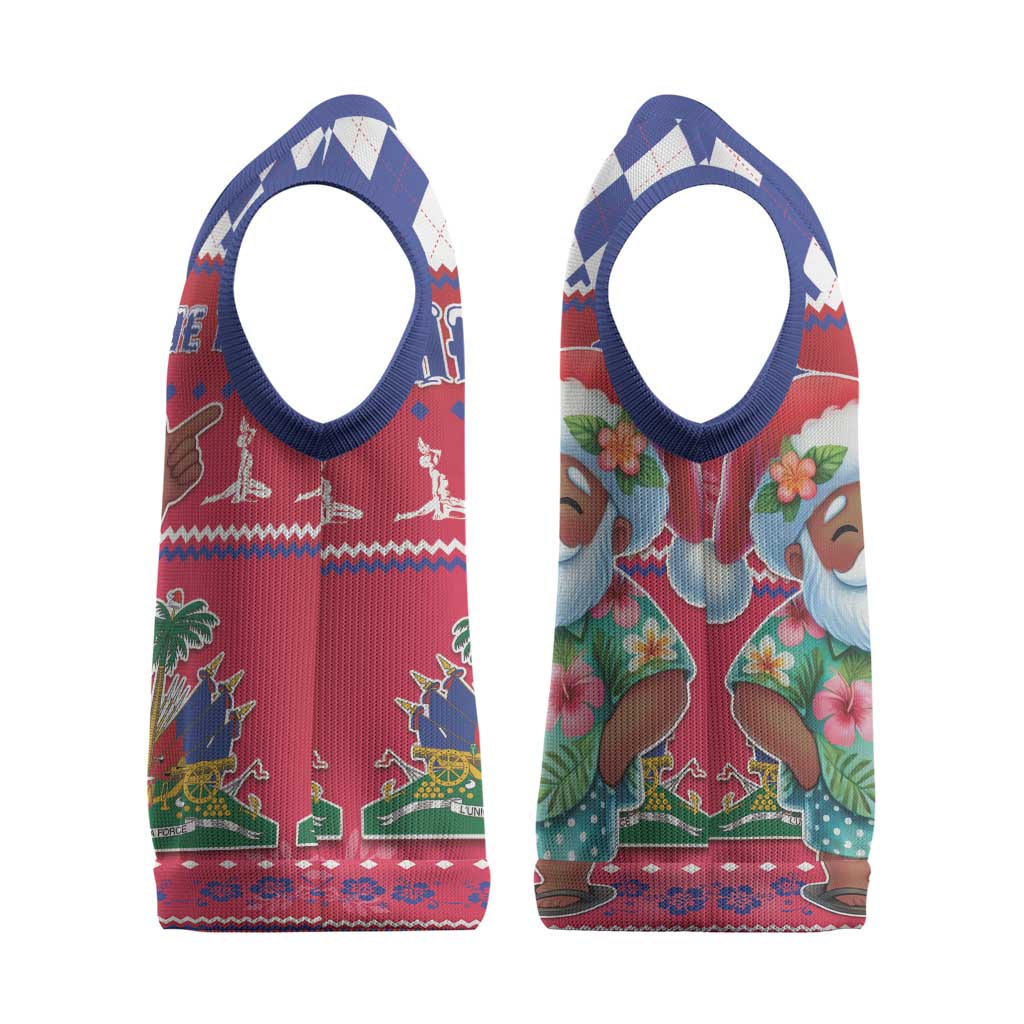 Afro Haiti Christmas Knitted V-Neck Vest Haitian Santa Jwaye Nwel - African Pride