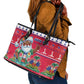 Afro Haiti Christmas Leather Tote Bag Haitian Santa Jwaye Nwel - African Pride