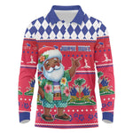 Afro Haiti Christmas Long Sleeve Polo Shirt Haitian Santa Jwaye Nwel - African Pride